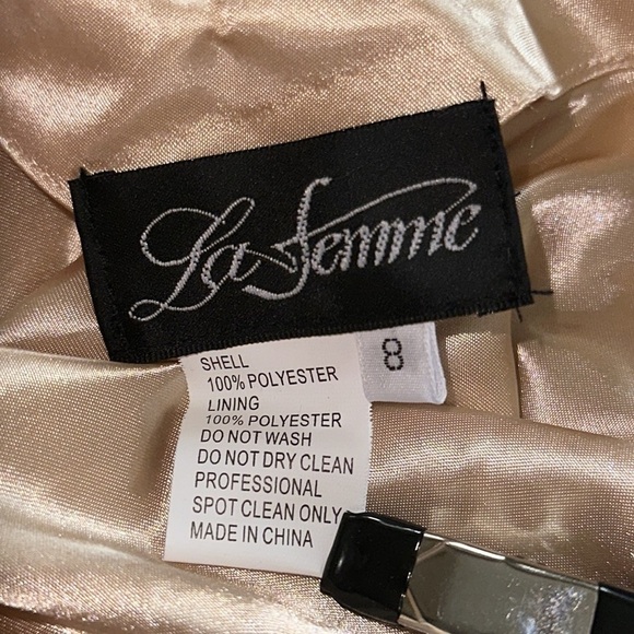 La Femme Magenta Paradise Embellished Layered-Skirt Sweetheart Gown - Picture 12 of 16